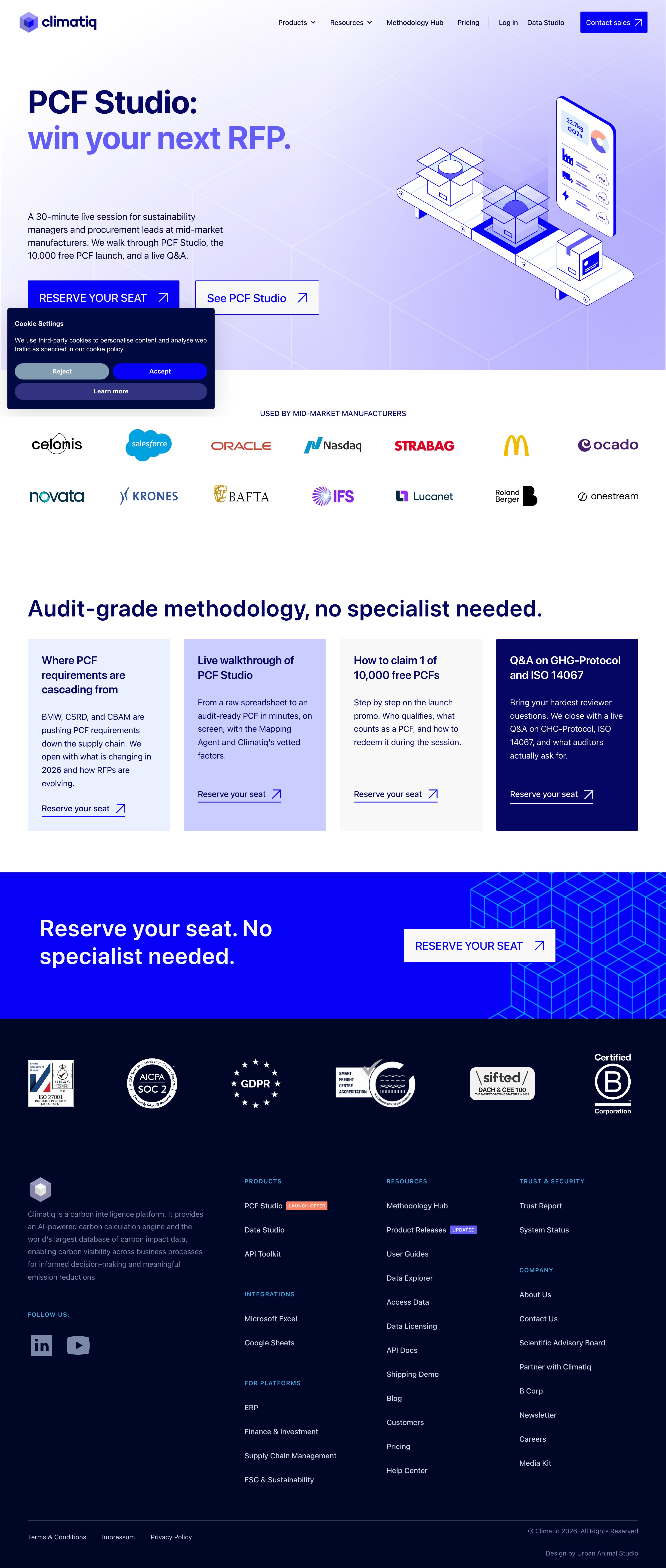 Webinar registration page
